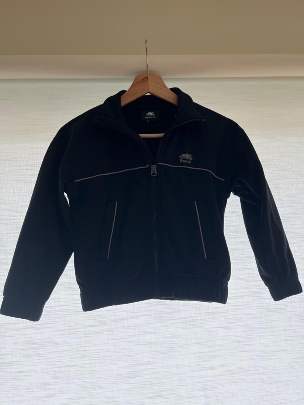 Roots Black Zip Jacket with Reflective Piping
